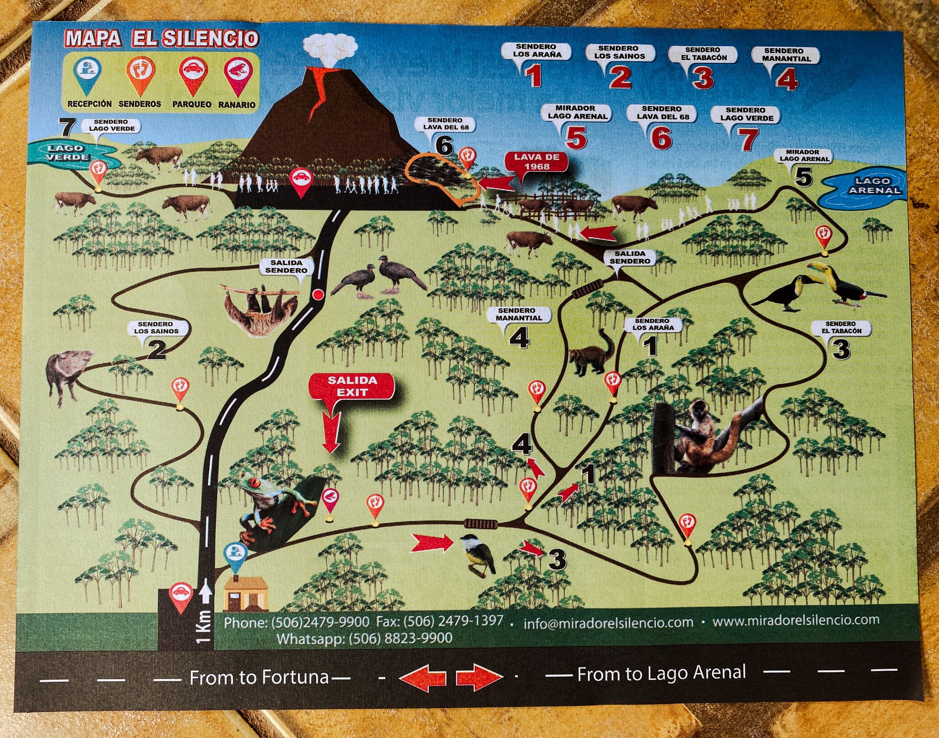 arenal volcano map