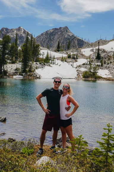 Sarah and Brad hiking in Idaho, USA
